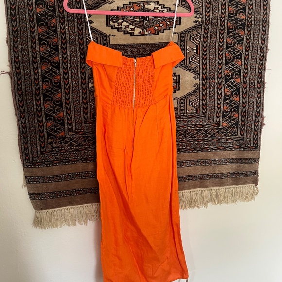 Reformation Marcella linen midi dress orange - Picture 5 of 7